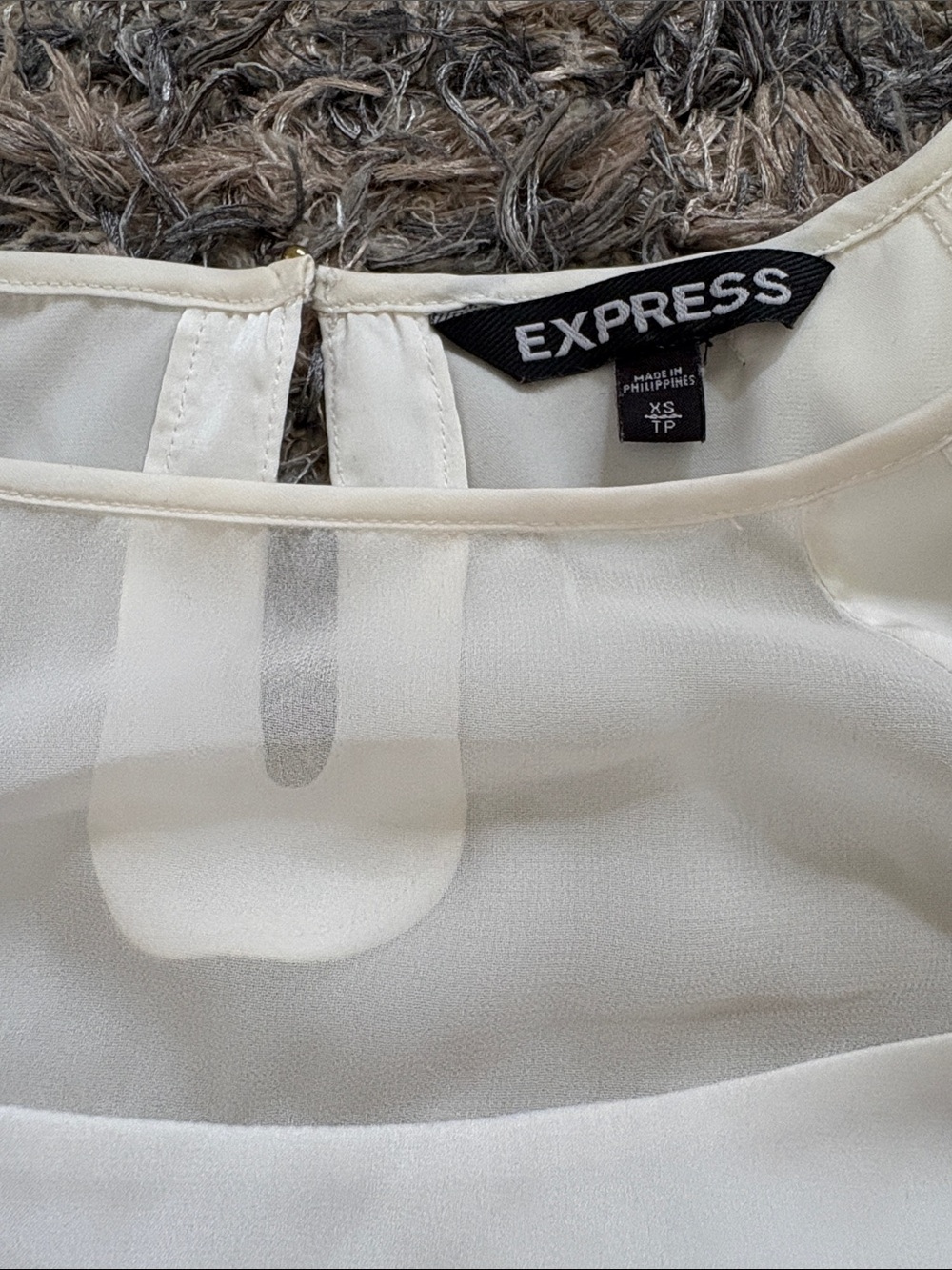 Express Ivory Ruffle Sleeve Blouse XS - Picture 5 of 8